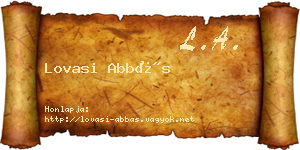 Lovasi Abbás névjegykártya